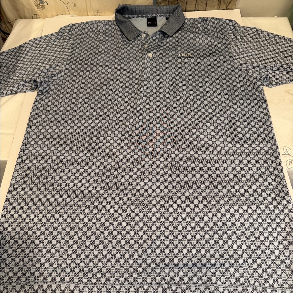 Elegant Gray Patterned Polo Shirt - Picture 8 of 11
